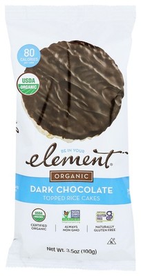 Element Organic Dark Chocolate Topped Rice Cakes 3.5 Oz