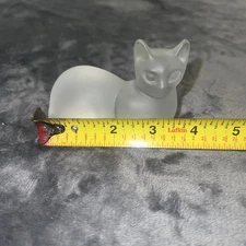 Vintage Lenox frosted Cat germany art glass Cat figurine