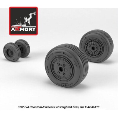 F-4 Phantom-II wheels w/ weighted tires, mid Armory Models AR AW32307 Scale 1:32