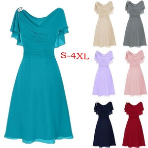 Women-Formal-Wedding-Bridesmaid-High-waist-Party-Ball-Prom-Gown-Cocktail-Dress