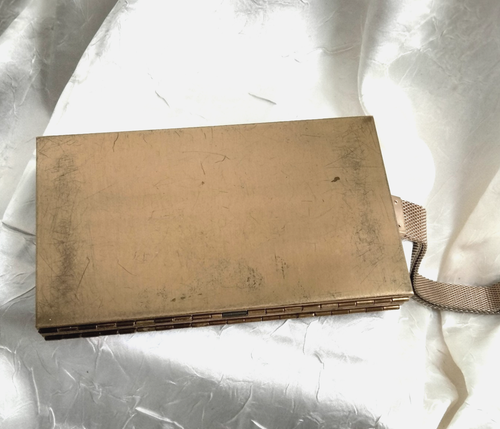 Vintage Gold & Iridescent MICA Glitzer Make-up/Zigarette CLUTCH Vanity Kompendium - Bild 10 von 10