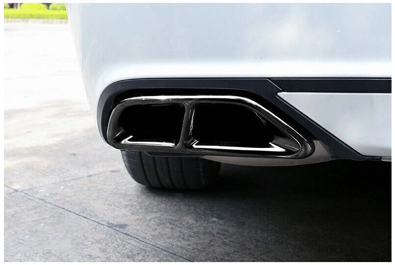 Black Titanium Rear Tail Exhaust Muffler Tip Pipe 2pc For Honda Accord 2018-2022 - Image 2 of 4