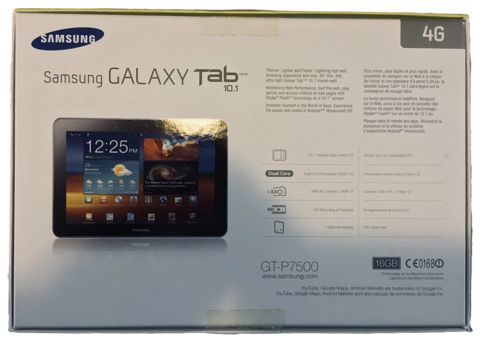 Samsung Galaxy Tab 10.1 GT-P7500/M16 Tablet + Accessories - Image 3 of 4