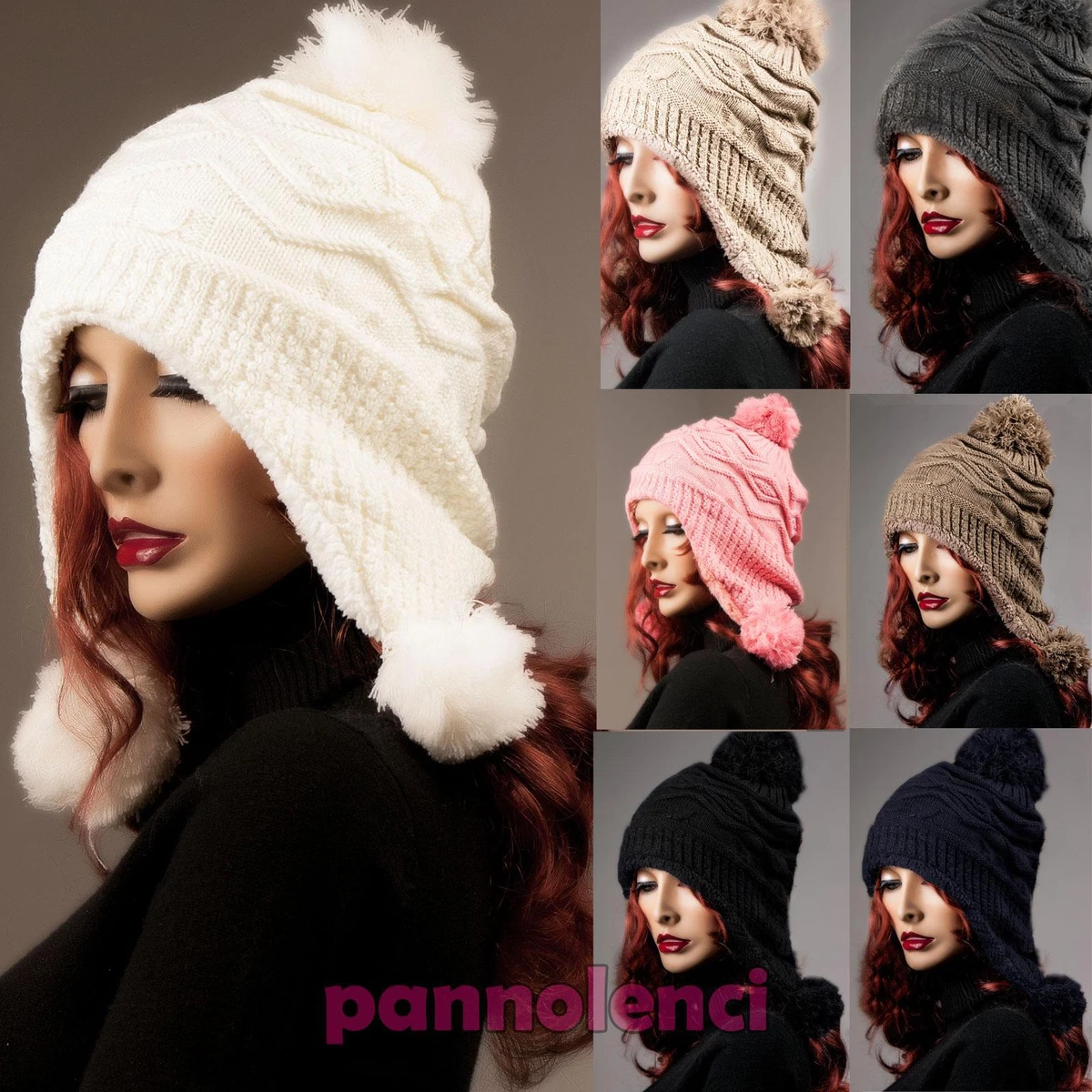 Berretto Con Pompon Fodera Peluria Berretto Invernale Donna Con Pompon E Fodera In Pelliccia - Taglia Unica, Vari Colori Berretto A Maglia Donna - Foto 4
