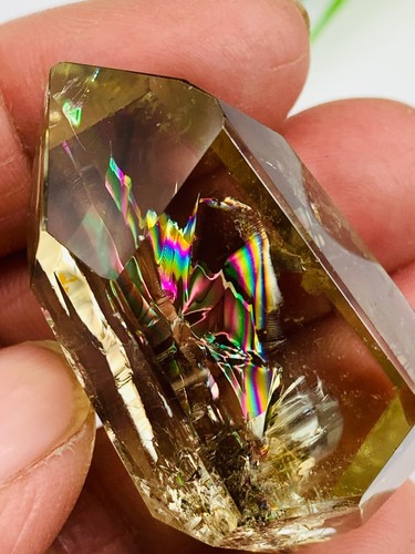 Top 32g gema diamante citrino brasileño arco iris cristal, corte a mano brillo faceta bola - Imagen 4 de 21