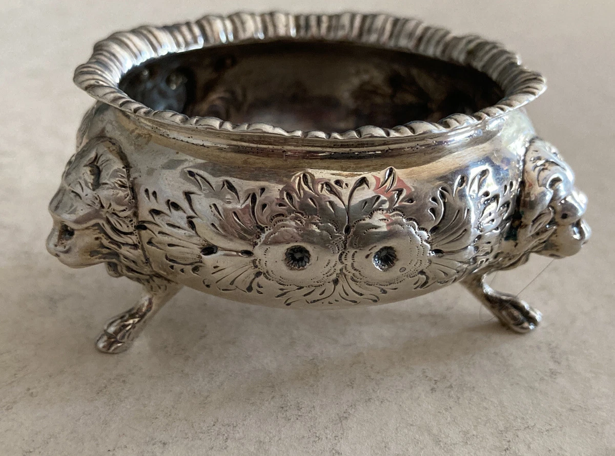 Antique S Kirk Son Sterling Silver Open Salt Cellar Repousse