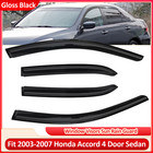 Fit 2003-2007 Honda Accord Window Visor Sun Rain Guard Deflector GLOSS BLACK Set