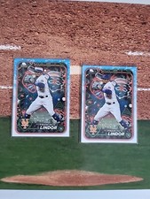 2024 Topps Holiday Variation H36 Francisco Lindor Santa Mets w/Base Card