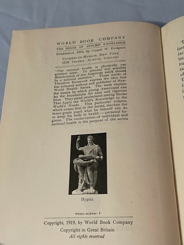 Vintage 1921 NEW PRIMER OF HYGIENE (1921, New World Health Series- Book 1) - Imagen 4 de 6