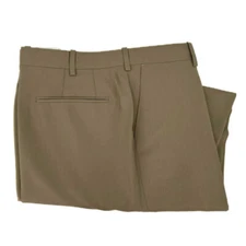 Corbin Flat Front 120's Worsted Wool Gabardine Trouser in Tan