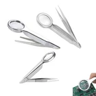 3 Pcs Magnifying Tweezers, Splinter Tweezers Forceps with Magnifying Glass