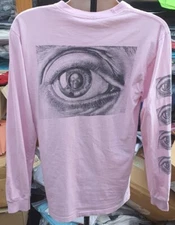 SS17 Supreme x MC Escher Eye L/S Tee size M medium long sleeve T-shirt pink