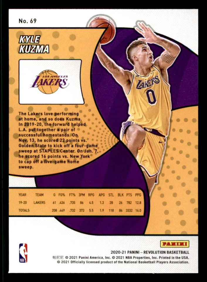 2020-21 Panini Revolution #69 Kyle Kuzma (ref 236845) - Image 2 of 2