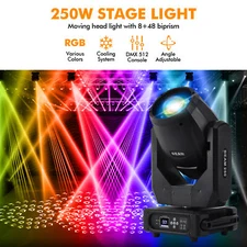 250W Beam Moving Head Light 8+48 Prisms Stage Lighting Strobe DJ Disco Bar DMX
