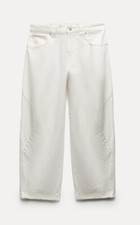 NWOT Zara Woman Barrel Leg Cropped Mod Waist Jeans Sz 0 US SOLDOUT