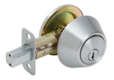 (2 Pack) Shield Security Single Cylinder Deadbolt Satin Chrome Grade 3