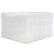 6 Pack 4x6 Inch Transparent Photo Storage Boxes Photo Organizer Cases Containers
