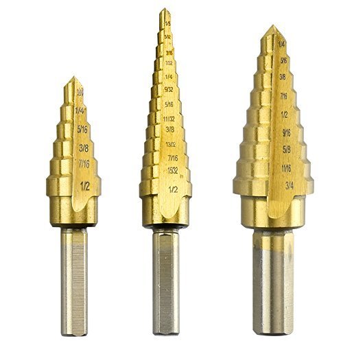 Compact Titanium Step Drill Bit Set W 