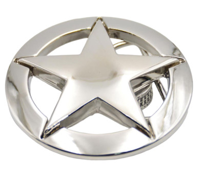 Gürtelschnalle Buckle Texas Star Stern für Gürtel bis 4 cm Metall silber