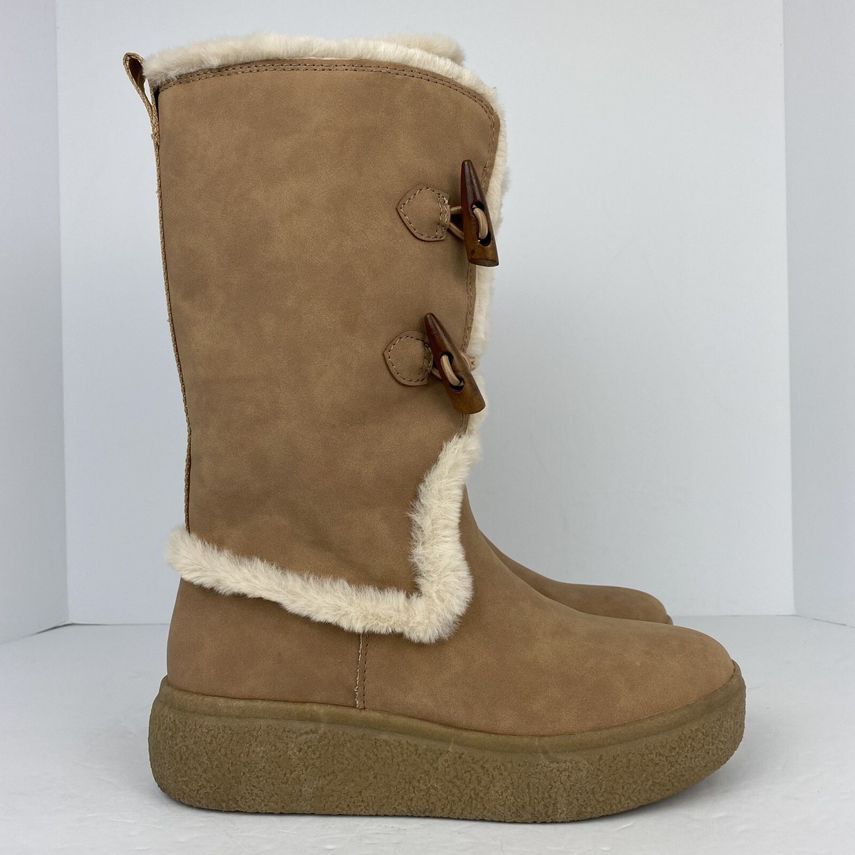 Rocket Dog size Atilla Tan Faux Fur Winter Snow Boots