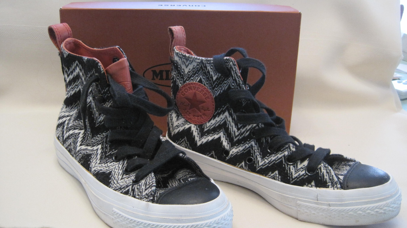 Missoni Converse womens woven high top sneakers Chuck Taylor black