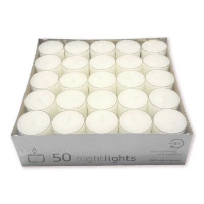 50 Teelichter im Acryl Cup transparent ca. 8 Std. Brenndauer Wenzel Nightlights
