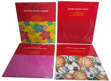 New lot of Four Target Jumbo Book Covers Sports Balls, Red, Pink & Yellow Floral