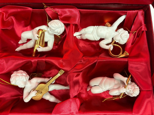 10 Franklin Mint Heralding Porcelain Angels Original Box EUC & 5 Beaded - Picture 5 of 9