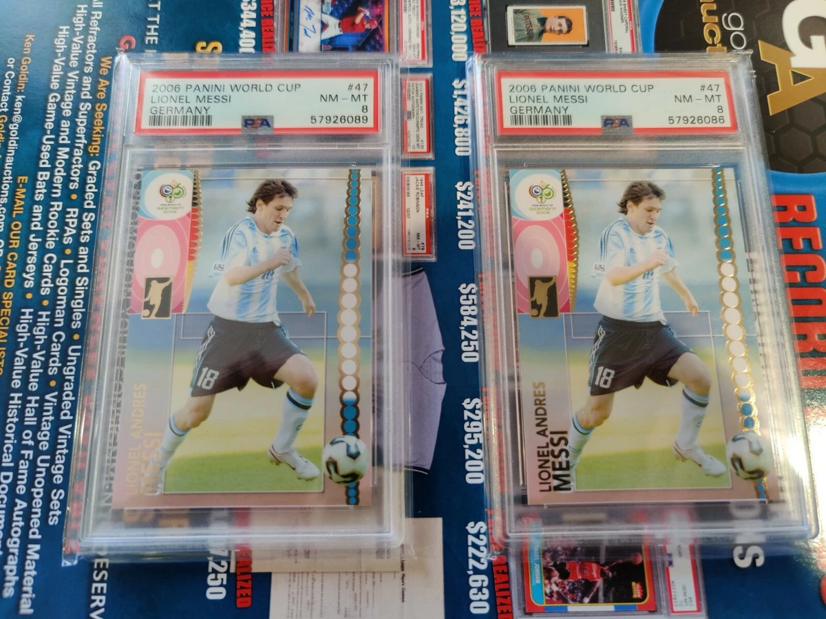 2006 Panini World Cup Germany Lionel Messi #47 PSA 8 NM-MT x2 lot Fresh
