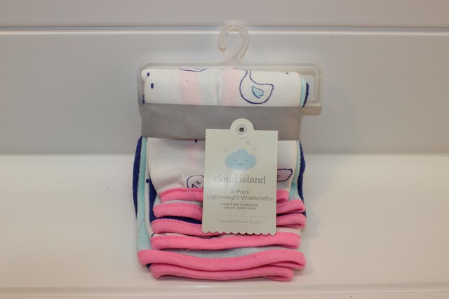 cloud island 6 pack lightweight washcloths