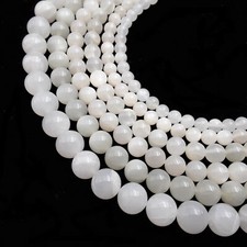 Cream White Moonstone Smooth Round Beads 4mm 6mm 8mm 9mm 10mm 12mm 15.5" Strand