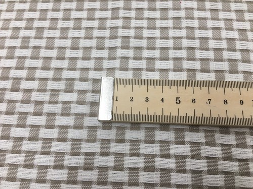 Spring Linen Fabric Woven Check Cotton Beige/ Ivory Blind Craft Curtain - Picture 5 of 6