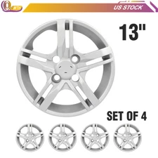 4X 13" Wheel Hub Caps Silver For R13 Tires Rim All Makes Models Wheel Cover Kit