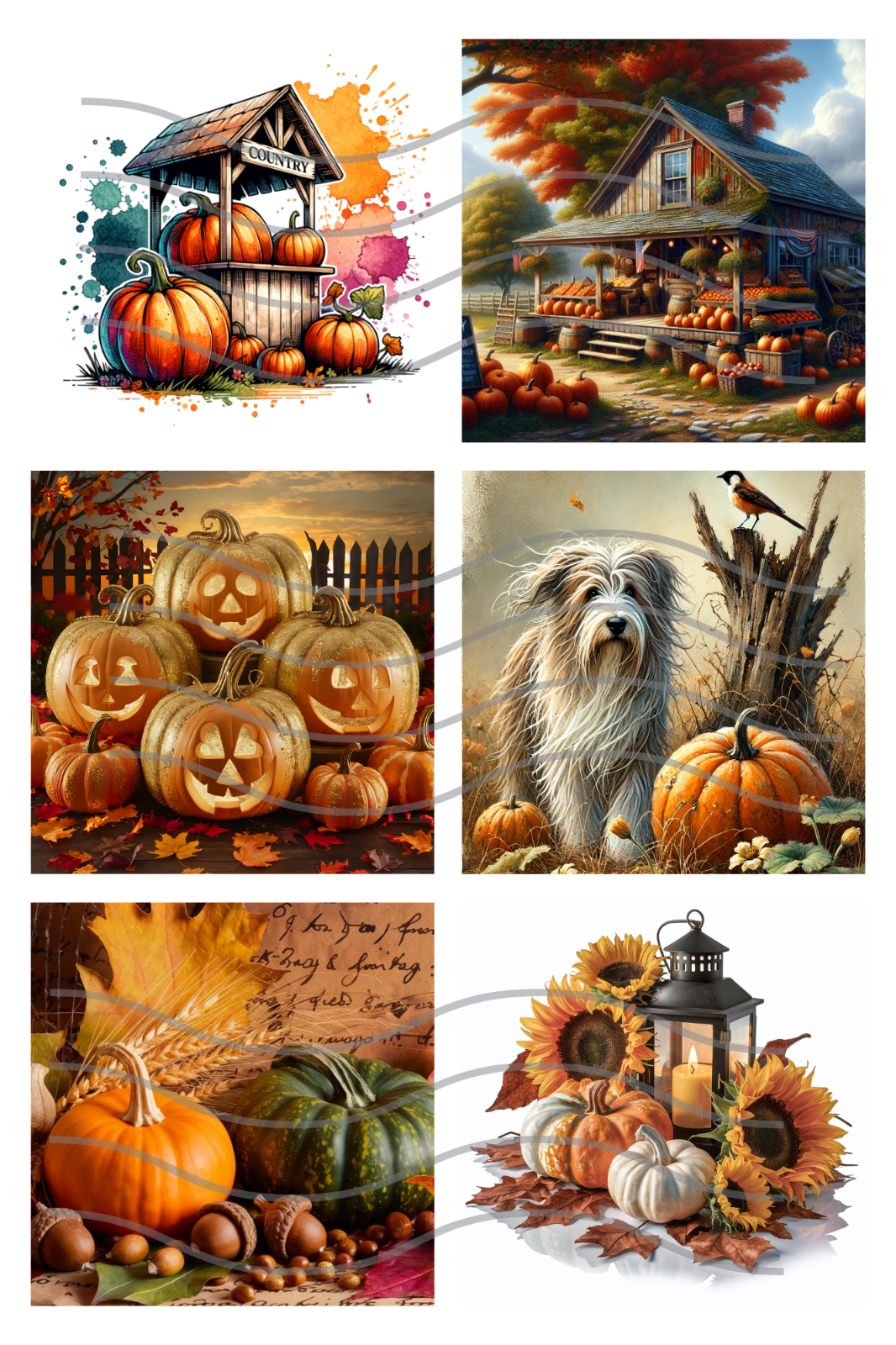 Autumn Fall Collage Sheet Supplies Scrapbooks Junk Journals Card Making Crafts