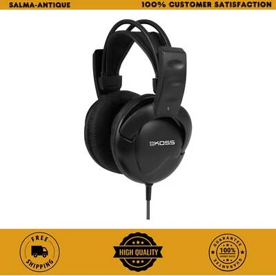 Over The Ear Headphones Wired Black Flexible Clear Sound Stereophone 3.5mm