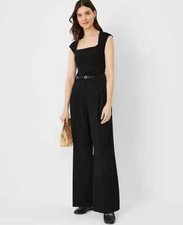 NEW 139 ANN TAYLOR The Pleated wide leg pant black sz 8