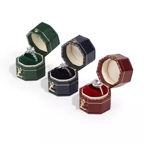 Luxury Antique Style Ring Box Vintage Victorian  Style Ring Box Octagon Shape