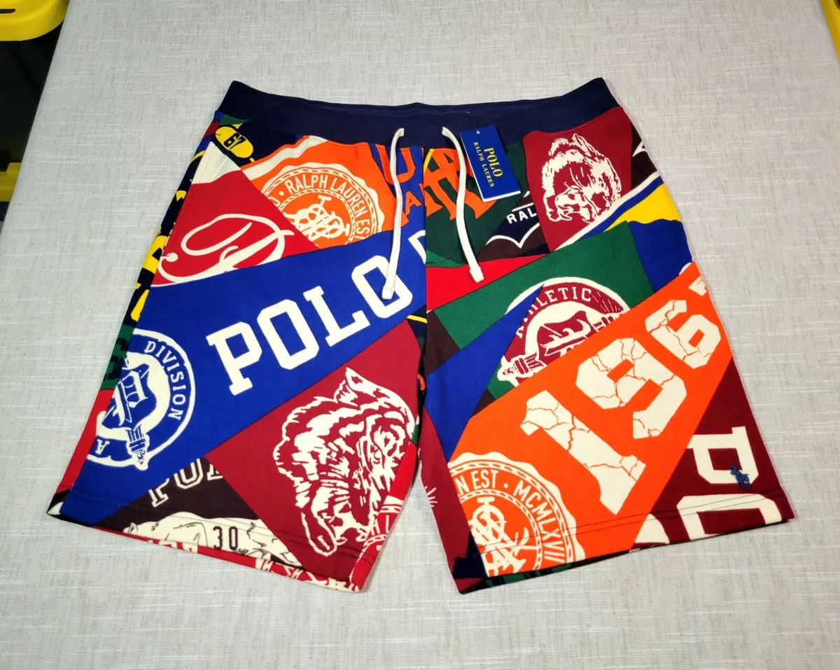 POLO Ralph Lauren Shorts Medium Large Mens Red Blue Orange Penant
