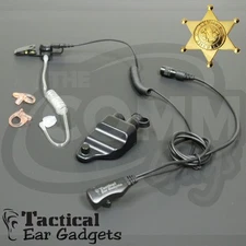 Hawk Lapel Mic Police Earpiece with Tube for Harris XG15 XG25 XG75 P5300 P7300