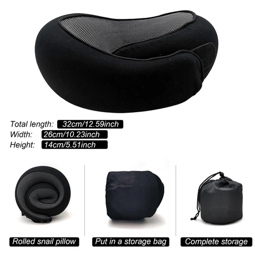 Neck Travel Pillow Memory Foam Neck Pillow Comfort Compact Ergonomic for Travel - Picture 9 of 26