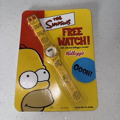 Vintage 2002 Kellogg's The Simpsons Homer Uhr neu versiegelt Sammlerstück Geschenk