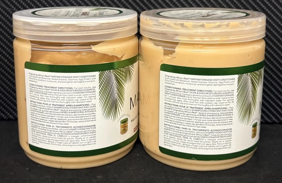 Paquete de 2 mayonesas orgánicas para cabello Organics Africa's Best, 15 oz (426 g) cada una Foto 3 de 4