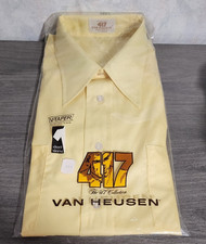 Vintage Van Heusen 417 Yellow Short Sleeve Mens Shirt Size XL 17