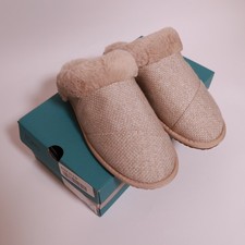 TOMS Valerie Slippers Oatmeal Sparkle Knit Women size 5 NEW