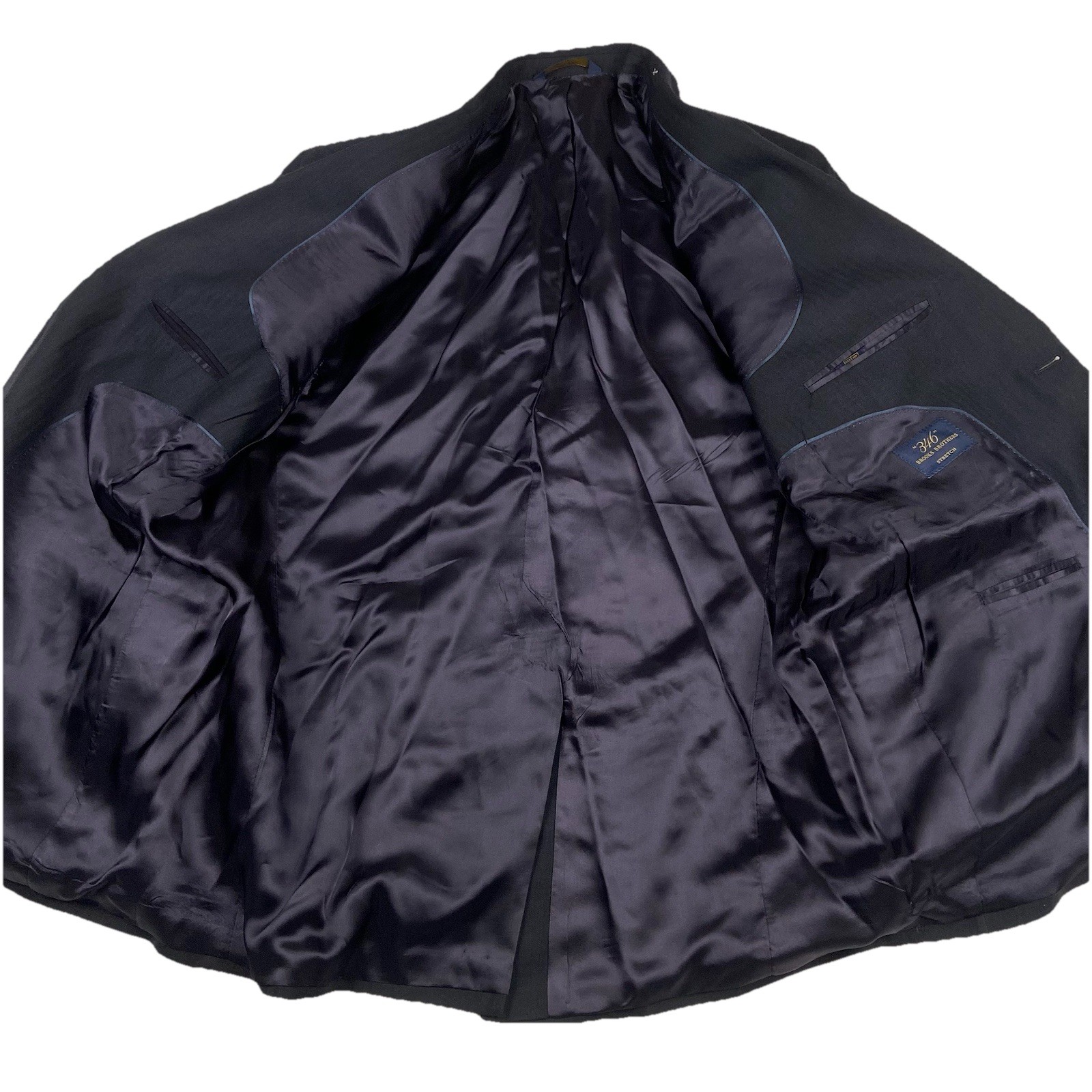 NWT Brooks Brothers 346 Wool Stretch Suit Navy/Black 48R Jacket 40x29 Pants thumbnail 6