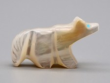Unsigned Mother-of-Pearl Zuni Wolf Fetish