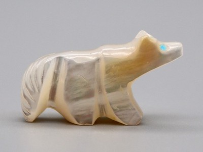 Unsigned Mother-of-Pearl Zuni Wolf Fetish