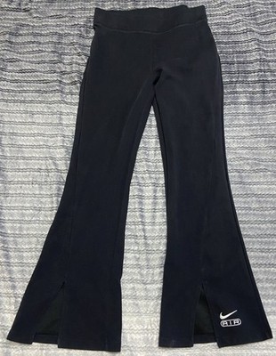 Nike Air flare yoga pants Black Stretch Front Slit Women's Sz XL Y2K Butter soft