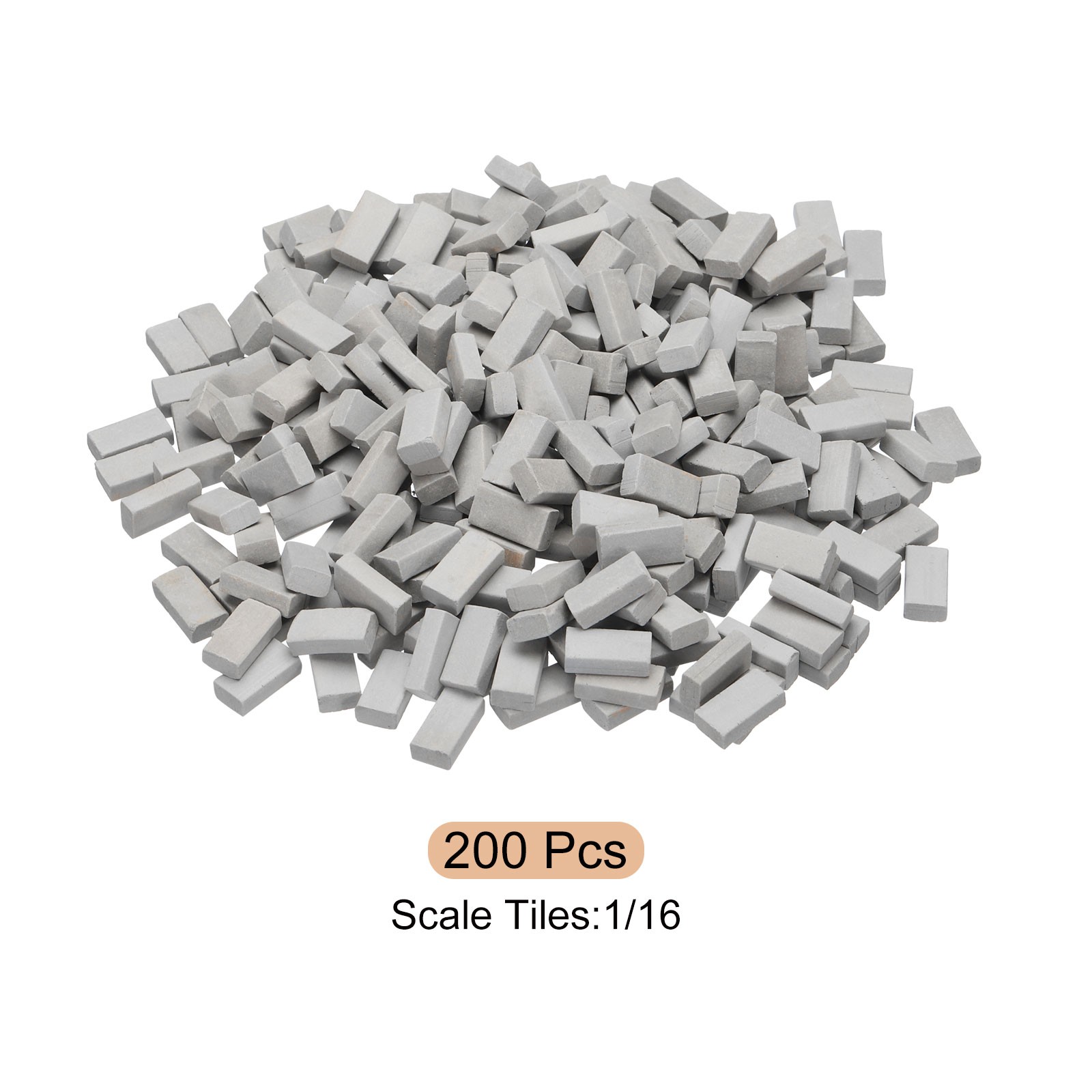 Miniature Bricks Clay Mini Wall Brick for Model Building Grey 200PCS Scale 1/16