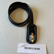 Veronica Beard/GAVAZZENI Leather Belt 75/XXS Lavanda Black Made in Italy NWT